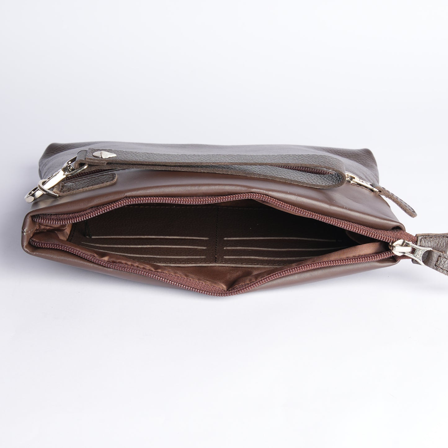 Handmade Leather Pouch Dark Brown