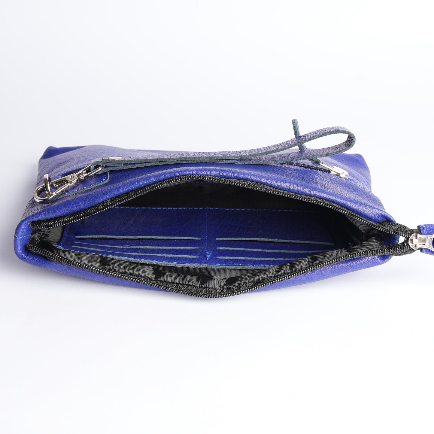 Handmade Leather Pouch Blue