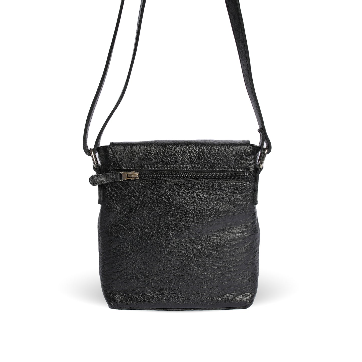 Handmade Leather Cross Body Bag Black