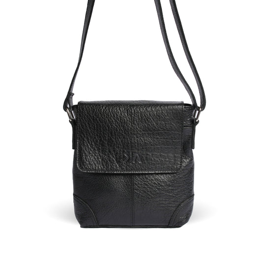 Handmade Leather Cross Body Bag Black