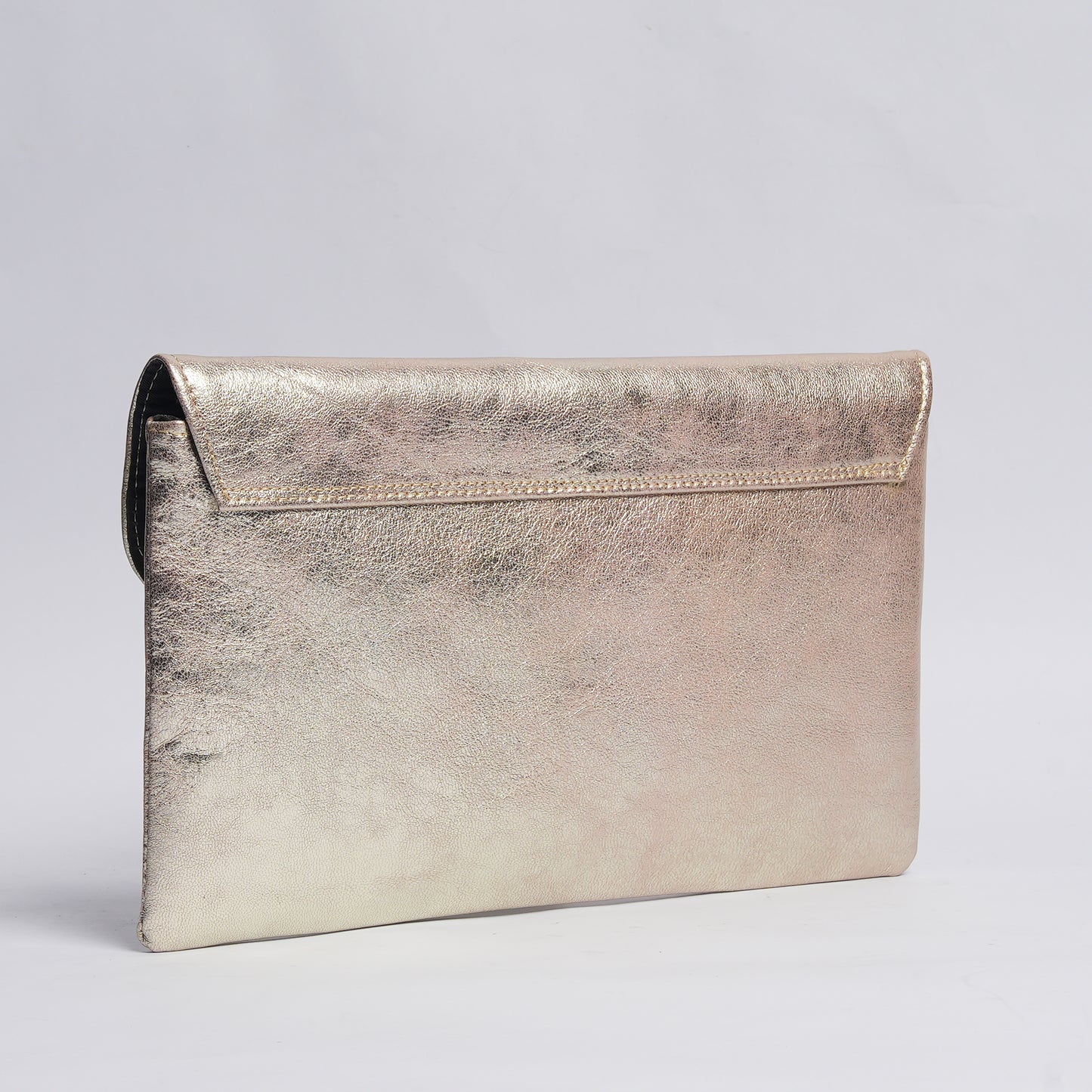 Luxe Leather Clutch Golden