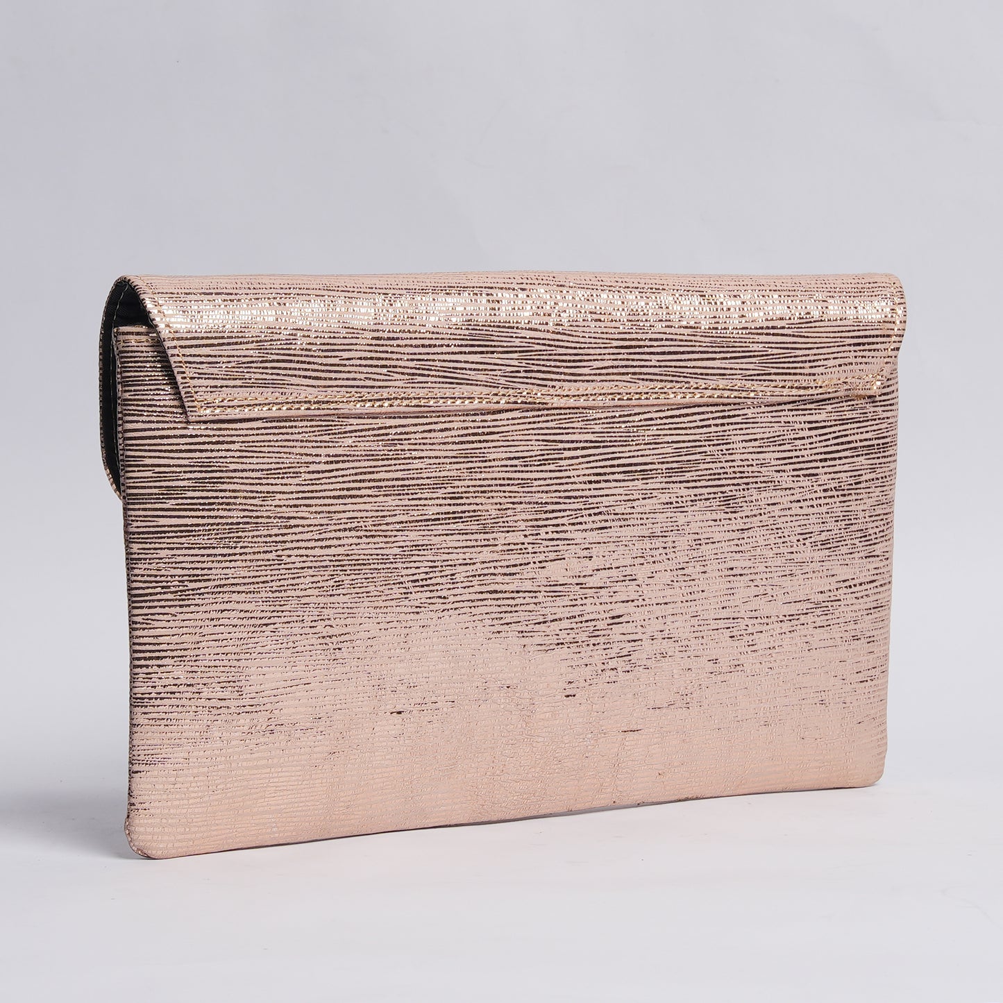 Luxe Leather Clutch Shimmering Peach Cross Style