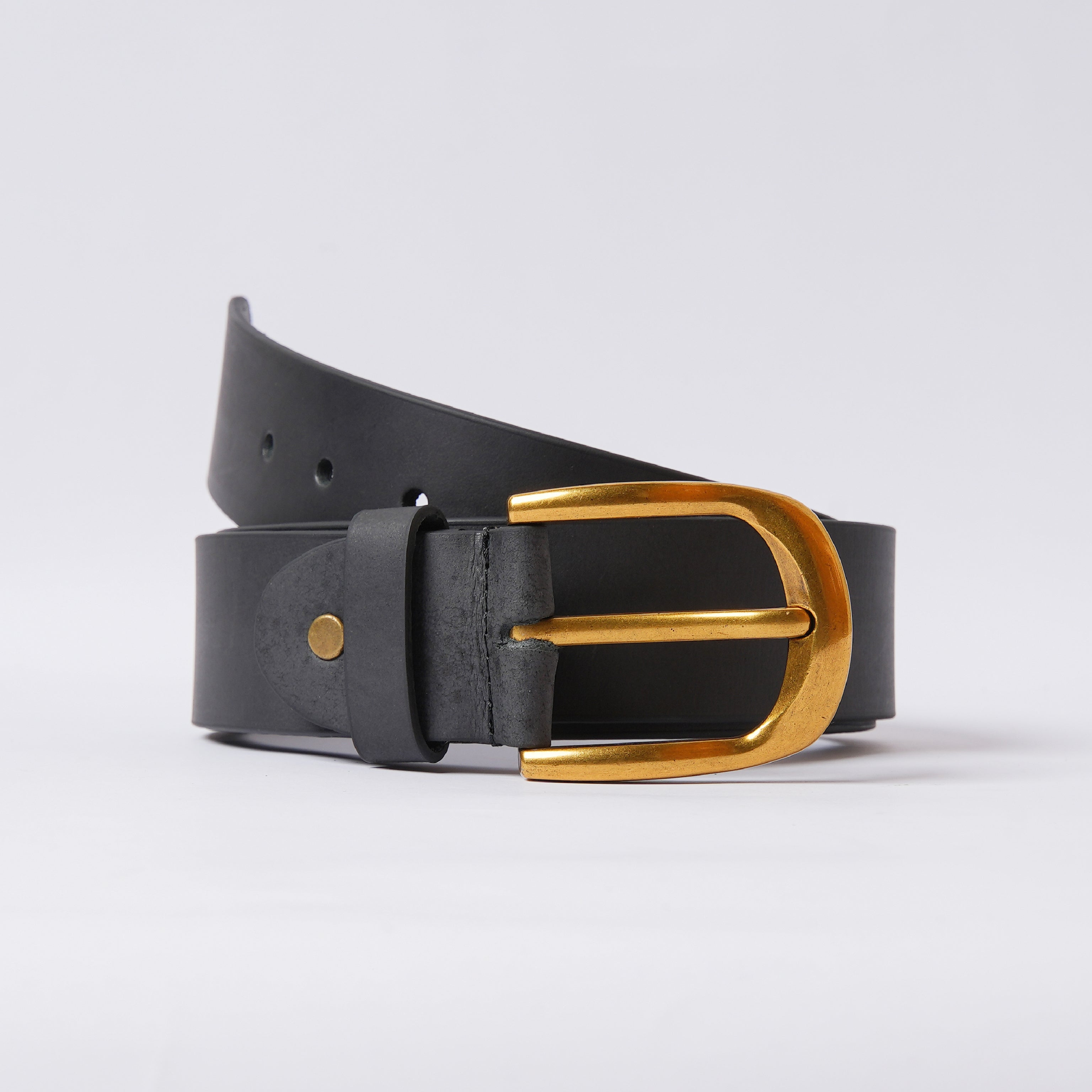 Golden Scarab Buckle, offers Black Leather Belt Handmade