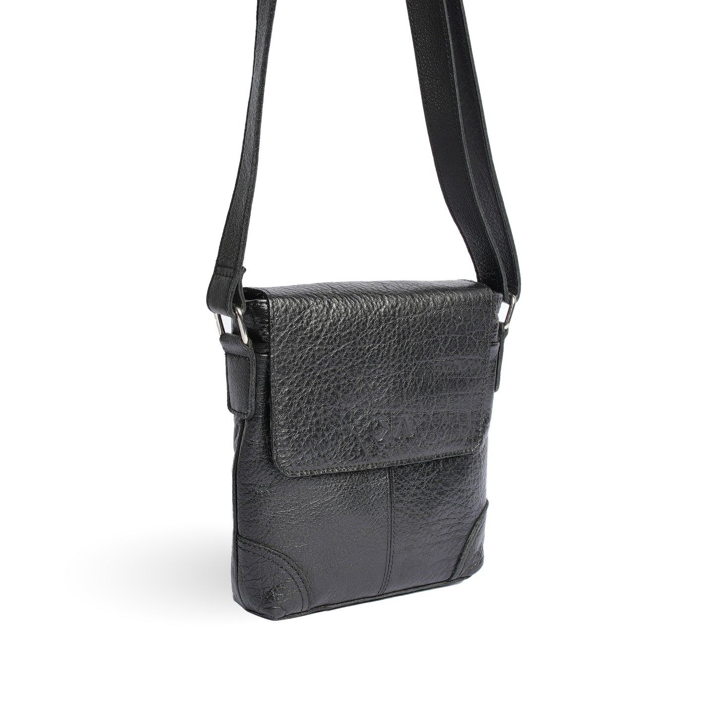 Handmade Leather Cross Body Bag Black