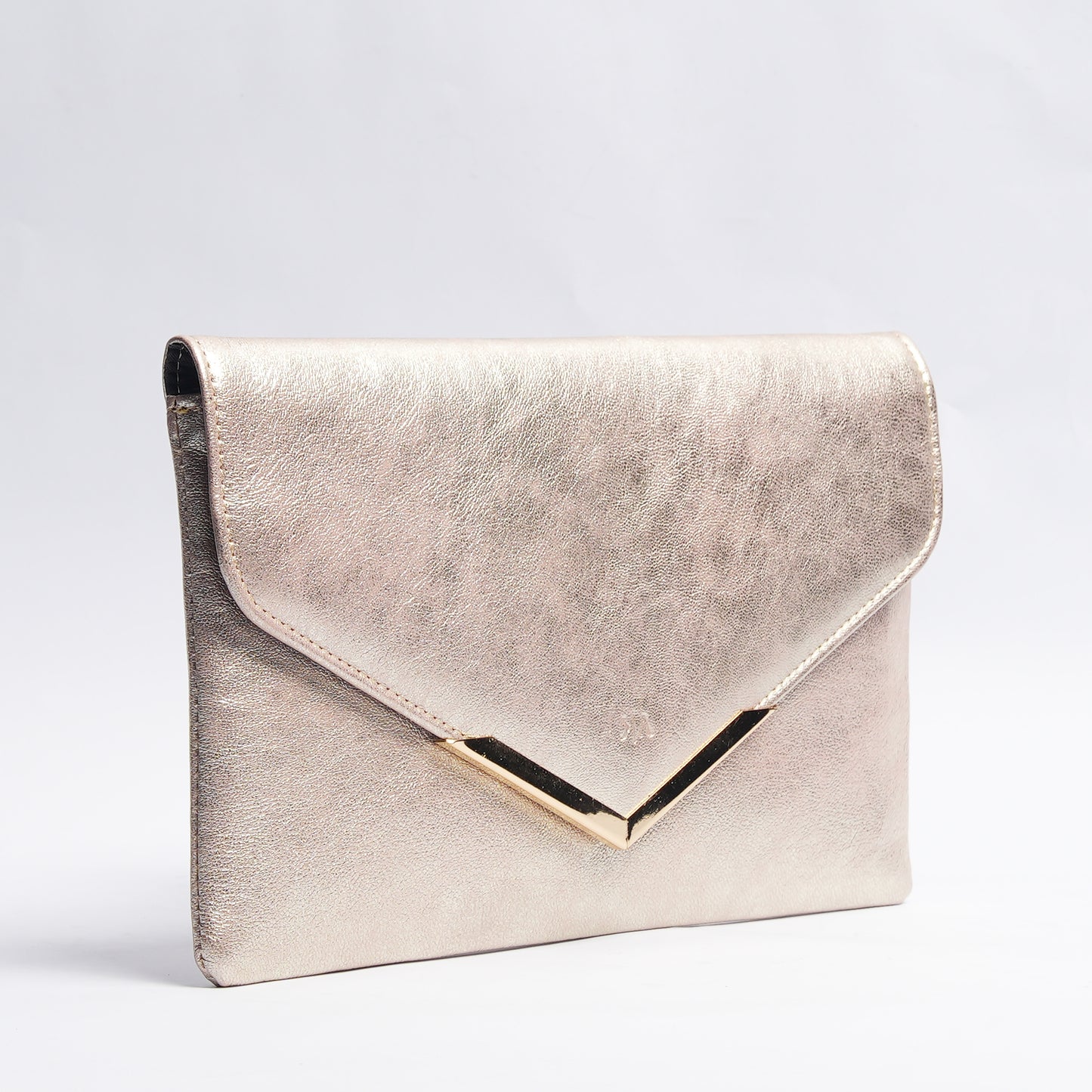 Luxe Leather Clutch Golden Cross Style