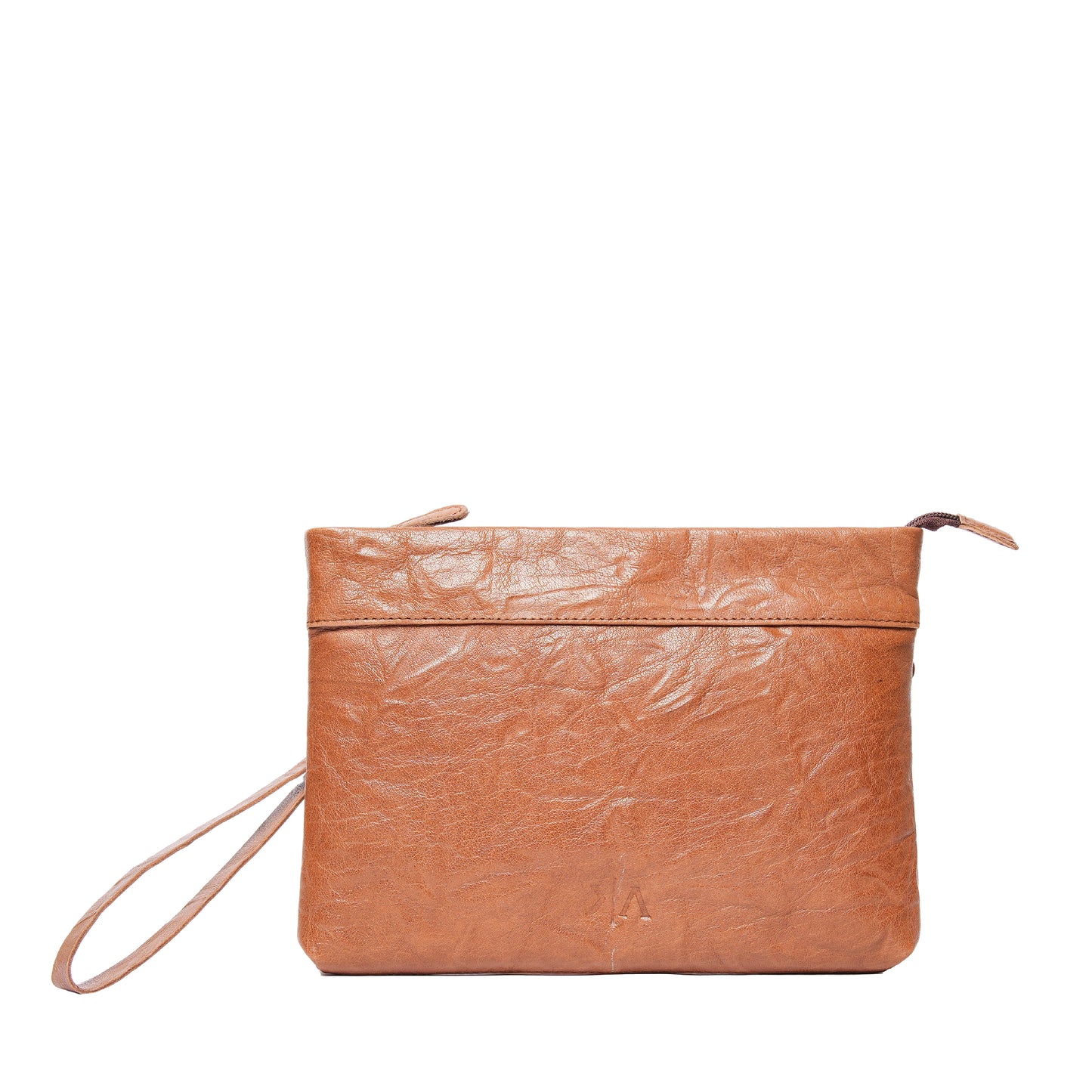 Handmade Leather Pouch Textured Tan