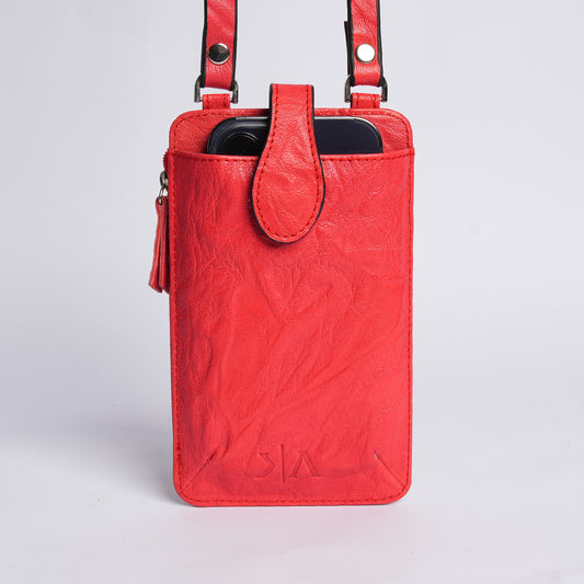 Handmade Leather Mobile Red